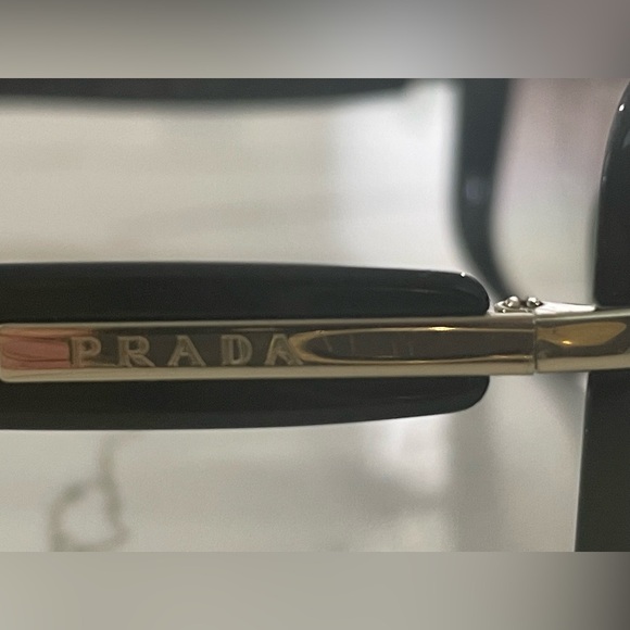 Authentic Rectangle Prada Sunglasses Black/Gray Gradient Lens - Picture 9 of 13